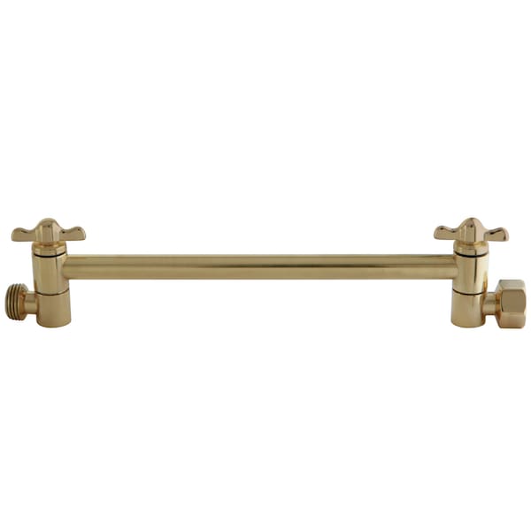 10" High-Low Shower Arm Adjustable, Polished Brass